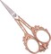 Small crochet scissors with sharp tip, embroidery and sewing scissors for detailed needlework, cross stitch and threading, 4.7 inch rose gold butterfly design, ideal for handicraft and diy projects.